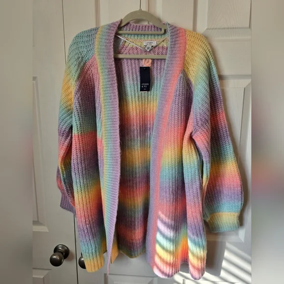 NWT Size 2XL Crown & Ivy Multicolor Open-Front Cardigan - Picture 1 of 3